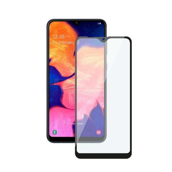 Защитное стекло для Samsung Galaxy A10 3D Full Glue 0.3 мм, Deppa, черная рамка