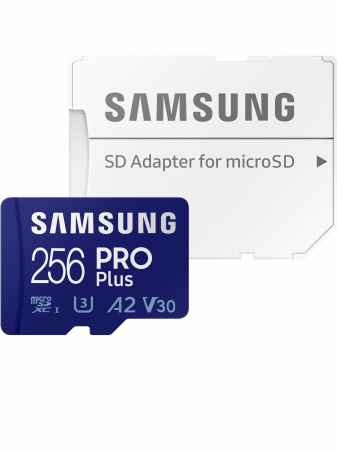 Карта памяти MicroSDXC 256Gb Samsung PRO PLUS Class30 UHS-I U3 V30 U3, UHS-I V30, A2 [MB-MD256SA/KR](SD адаптер)