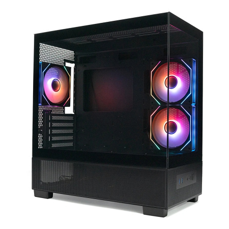 Корпус mATX Б_БП XASTRA Q500M 3ARGB-C10 Black (USB3.0,Audio,черный,3х120мм ARGB,ARGB+PWM HUB 10port,CPU Cooler до 160мм, VGA до 405мм,"аквариум")[Q500