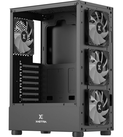 Корпус ATX Б_БП XASTRA A301 4FRGB  Black (USB3.0,Audio,TG,черный,Mesh,4х120мм FRGB,CPU Cooler до 160мм, VGA до 290мм)[A301-BK-FC120FRGB-4F-GL]