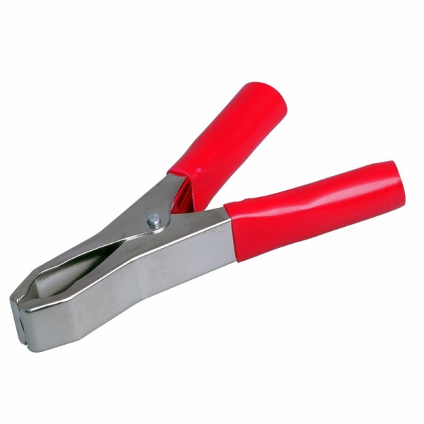 Зажим крокодил 75мм, 15а, красный, Rexant 16-0013