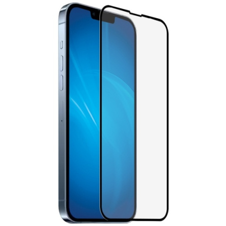 Защитное стекло для iPhone 13/13 Pro/14/4 SE с цветной рамкой (fullscreen+fullglue) (DF iColor-31) (black