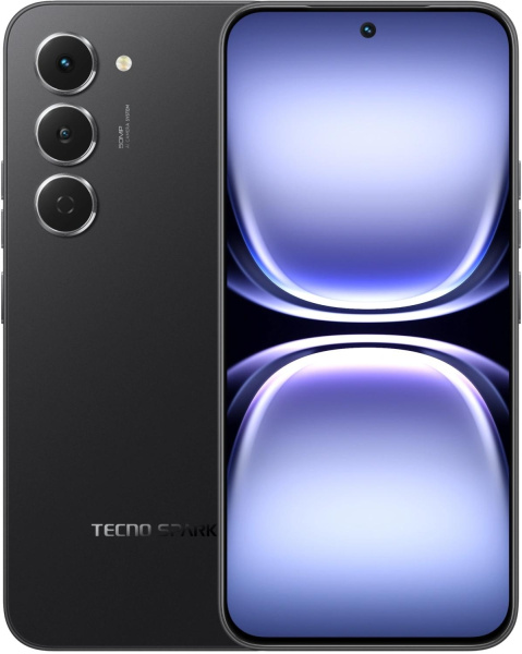 Смартфон Tecno Spark 40 Pro 256Gb 8Gb черный моноблок 3G 4G 2Sim 6.78" 1224x2720 Android 15 50Mpix 802.11 a/b/g/n/ac/ax NFC GPS GSM900/1800 Protect FM