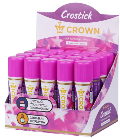 Клей-карандаш Crown "Indicator", 15г CG-15M