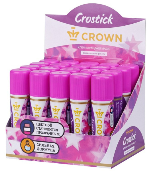 Клей-карандаш Crown "Indicator", 15г CG-15M