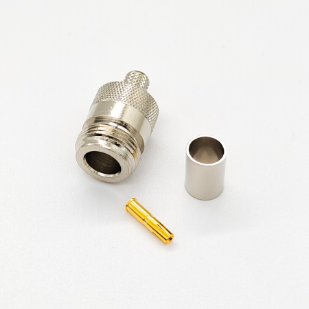 Разъем N type, гнездо, кабельный, обжим, 5D-FB RG-8X LMR-300, N-211/5D