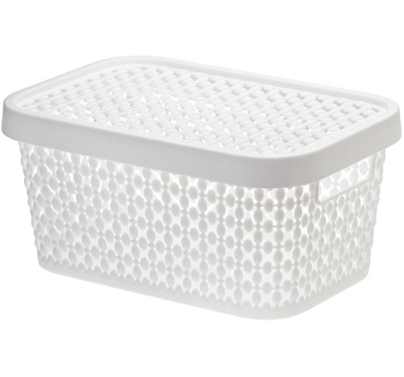 Коробка 1.5л Пирула с крышкой белый (М2347) (00119283)