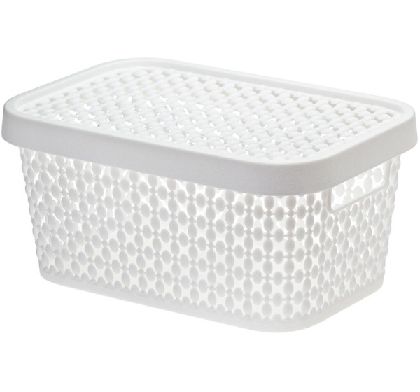 Коробка 1.5л Пирула с крышкой белый (М2347) (00119283)