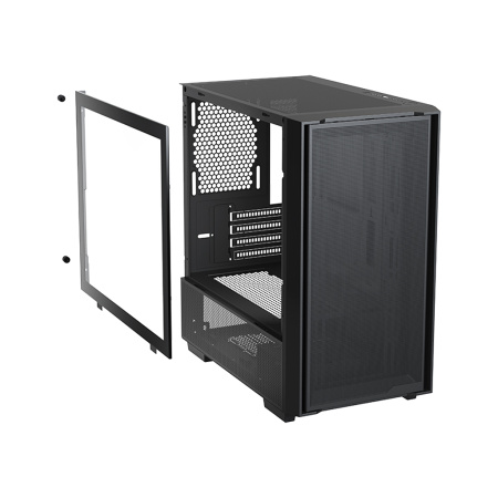 Корпус mATX Б_БП XASTRA A400M 0F Black (USB3.0,Audio,TG+Mesh,черный)[A400M-0F]