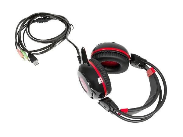Игровая гарнитура A4Tech Bloody G300 мониторные, 32Ом, 100дБ, кабель 2.2м, Black/Red