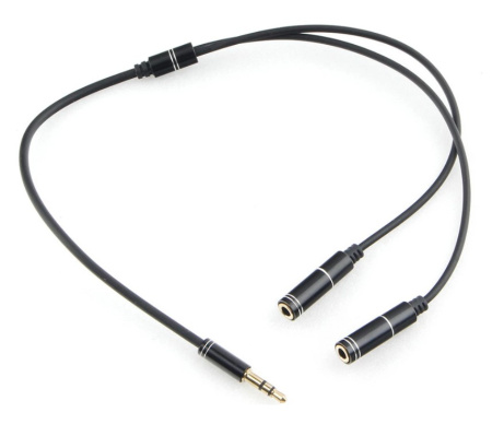 Кабель_аудио 3.5дж (M)-2*3.5дж (F) - _0.2м разветвитель Cablexpert CCAB-02-35MY-0.2MB черный блистер