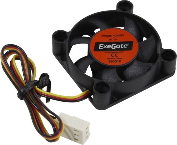 Кулер в корпус 40x40x10 ExeGate EX04010S3P (5000rpm/3pin/подшипник скольжения)