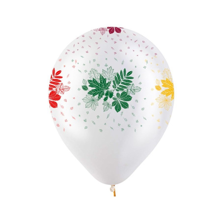 Шары воздушные "12 Осенние листья Разноцветные" набор, 50шт. (312755-50)