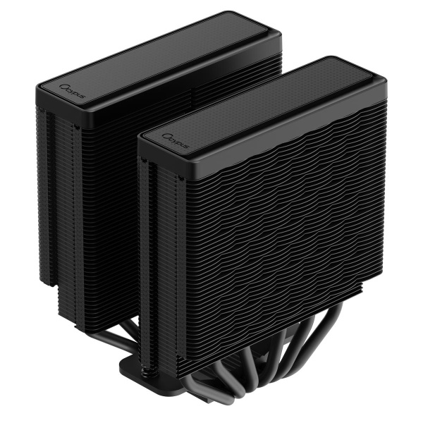 Кулер для процессора/ CPU Cooler Ocypus Delta A62 BK ARGB (260W, 4-pin PWM, 156mm, Al/Cu, 6x6mm, ARGB, 2x120mm, 73CFM, 29dBA, 2000RPM, S: 1851/1700/1200/115X, AM5/AM4, black)