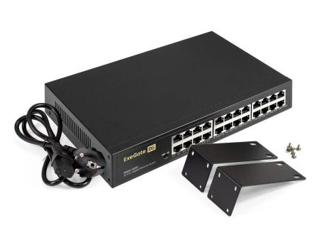 Коммутатор ExeGate EDGS-1024D 24 port 10\100\1000_Mbps  металлический корпус