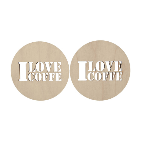 Подставка под горячее "Mr. Carving" ВД-297 фанера 8.5 х 8.5 х 0.3 см 2 шт I love coffee