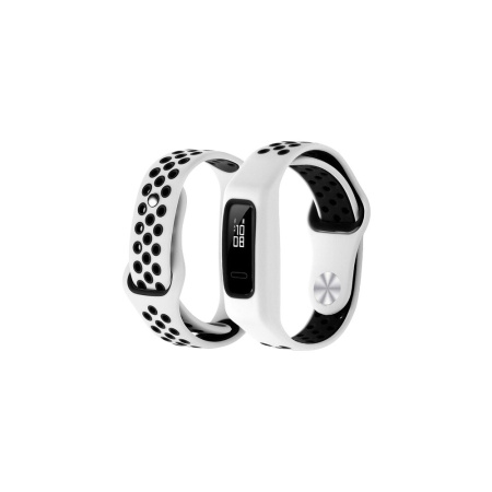 Ремешок спортивный силиконовый для Honor Band 4/5 DF hwSportband-01 (white/black)
