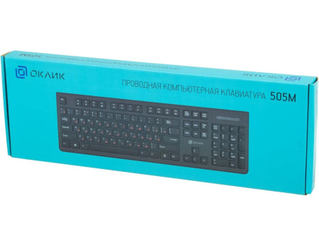 Клавиатура USB Oklick 505M slim, 104 клавиши, Black