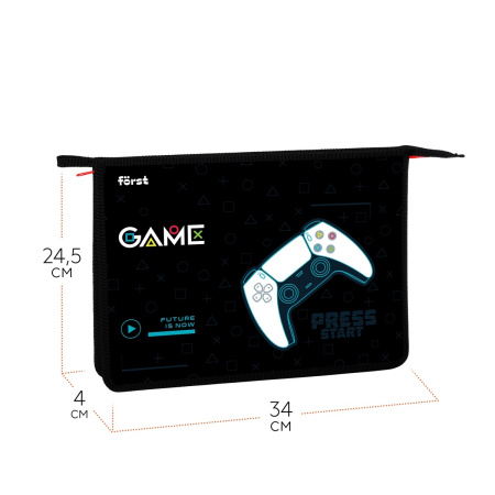 Папка для тетрадей А4 Först 1 отд "Game", пластик, на молнии (FT-PP-A40406)