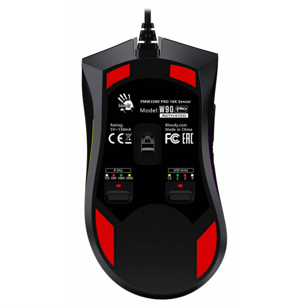 Игровая мышь USB A4Tech Bloody W90 Pro оптическая, 16000dpi, Black