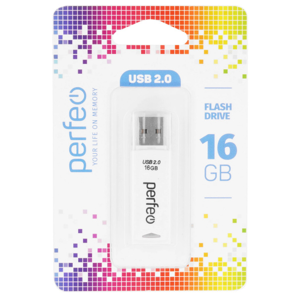 Флеш-накопитель USB2.0 16Gb Perfeo C06 (PF-C06W016) Белый