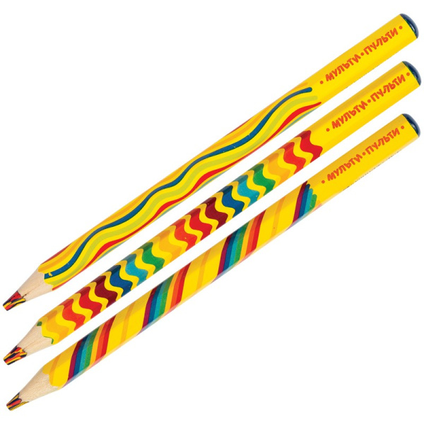 Карандаш Мульти-Пульти "Енот и радуга" с многоцветным грифелем, утолщенный, CP_11659