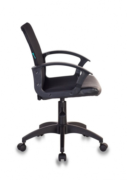 Кресло Бюрократ CH-590/BLACK спинка сетка черная, сиденье черное, искусственная кожа (472003)