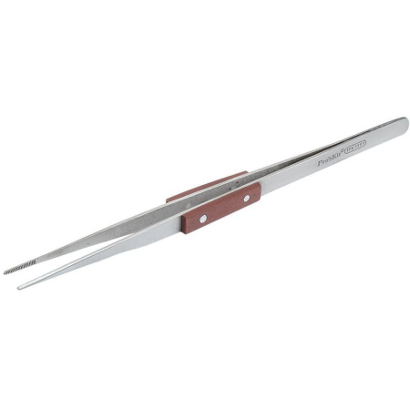 Пинцет 200мм, ProsKit 1PK-119T, прямой, тупые рифлённые концы