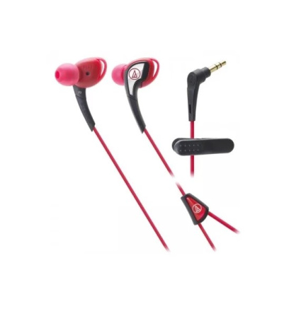 Наушники Audio-Technica ATH-SPORT2 вставные, 28Ом, 100дБ, кабель 1.2м, Red