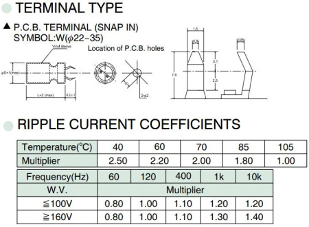 Конденсатор электролитический (ECAP)    680мкф, 350в, Jamicon, HHS687M350S1G5T40L, 105C, 35*40