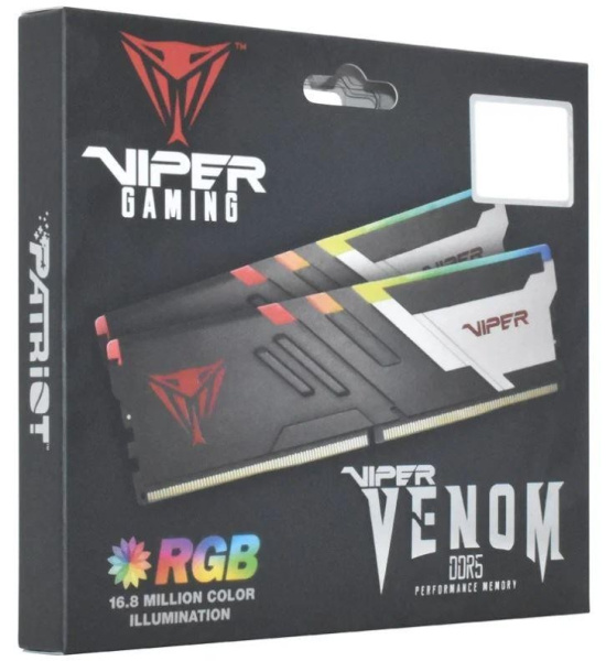 Память DDR5 2x16Gb 5600MHz Patriot PVVR532G560C36K Viper Venom RGB RTL Gaming PC5-44800 CL36 DIMM 288-pin 1.25В с радиатором Ret
