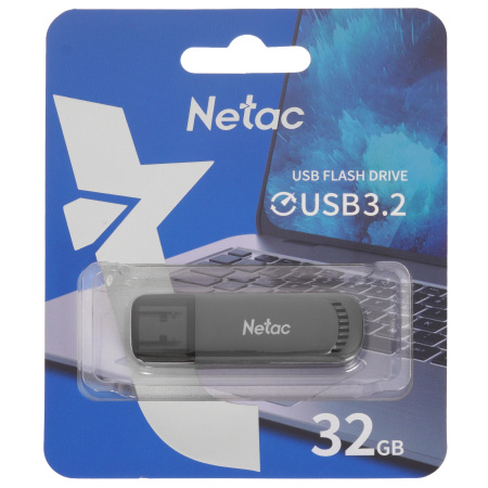 Флеш-накопитель USB3.2 32Gb Netac UA61B (NT03UA61B-032G-32GM) серый с колпачком