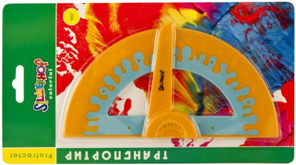 Транспортир Silwerhof "COLORFUL"механизм выставления угла (160071)