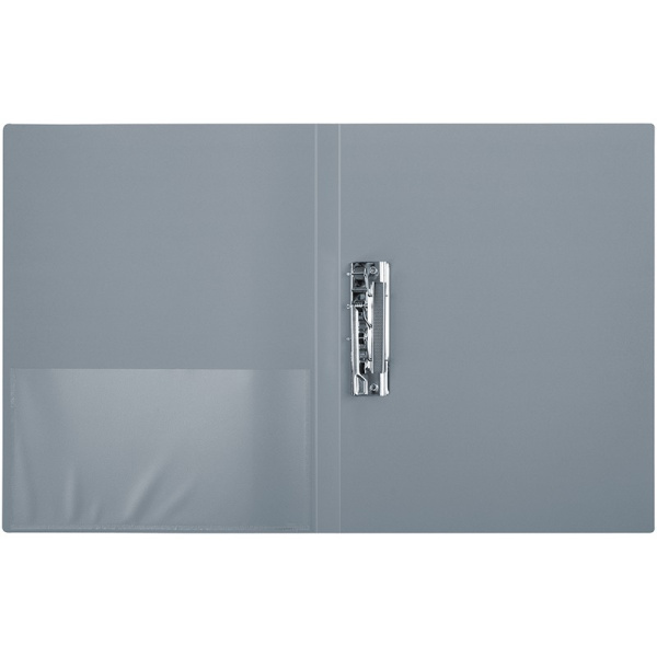 Папка с боковым прижимом BERLINGO "Standard" 17мм, 700мкм, с карманом, серая (MM2339)