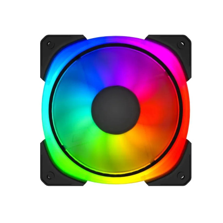 Кулер в корпус 120х120х25 Powercase (СM21-12 ARGB) Black (800-1500prm/4pin+ARGB Sync/подшипник гидравлический/ARGB)