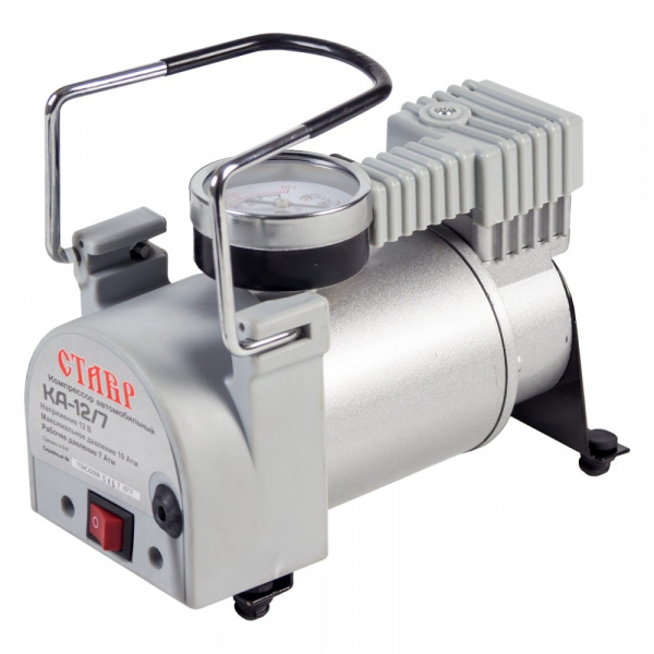Компрессор автомобильный Ставр КА-12/7 12В, 7 Атм, 35 л/мин, 3 насадки, шланг 1м, сумка