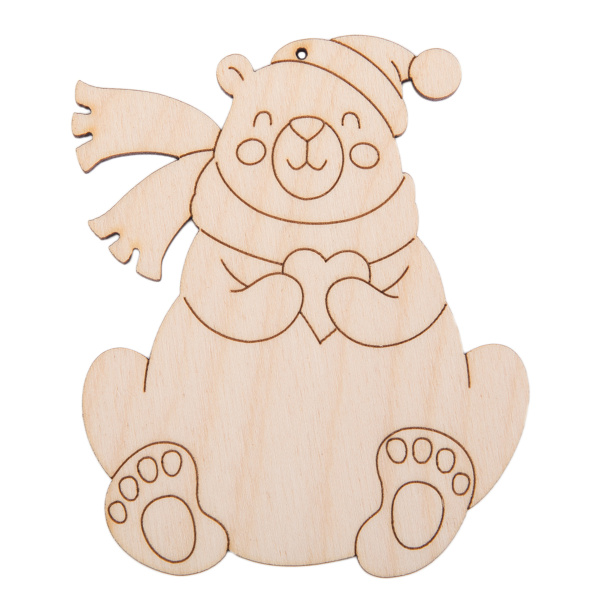 Подвеска "Mr. Carving" ВД-1186 "Мишка с сердцем" фанера 7 х 8.5 х 0.3 см