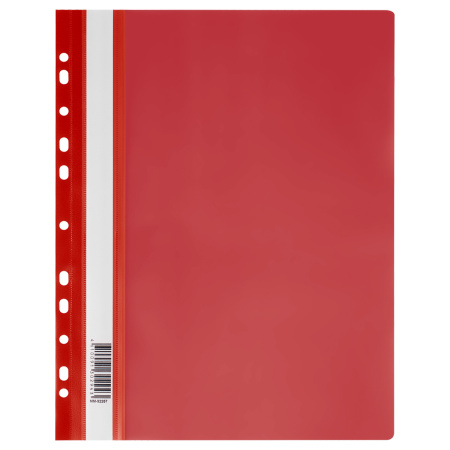 Скоросшиватель пластиковый А4 160мкм. СТАММ с перфорацией, красный (ММ-32257)