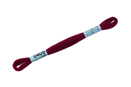 Нитки для вышивания "Gamma" мулине ( 0207-0819 ) 100% хлопок 8 м №0409 бордовый