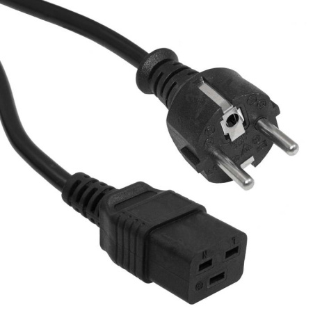 Кабель_питания IEC 60320 C19 в розетку, 3*1.5, 16А, 1.8м, черный