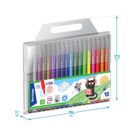 Фломастеры 18цв. BERLINGO "Жил-был кот" (WP00618)