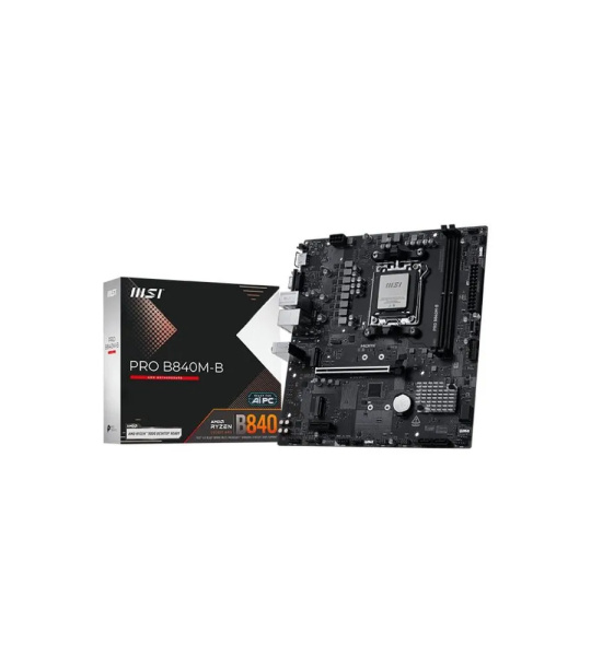 Мат.плата SocAM5 AMD B840 MSI PRO B840M-B (mATX,2DDR5,2M.2,PCI-E16,PCI-E,VGA,HDMI,PC8000)