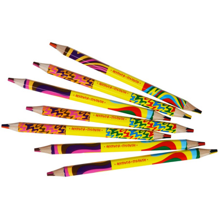Карандаш Мульти-Пульти "Енот и радуга" с многоцветным грифелем, утолщенный, двусторонний CP_33725