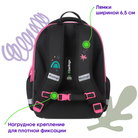 Ранец Berlingo Expert Mini "Funny colors" 36*27*14см, 2 отделения, 2 кармана, анатомическая спинка (RU-EXM-1019)
