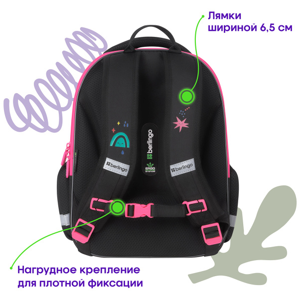 Ранец Berlingo Expert Mini "Funny colors" 36*27*14см, 2 отделения, 2 кармана, анатомическая спинка (RU-EXM-1019)