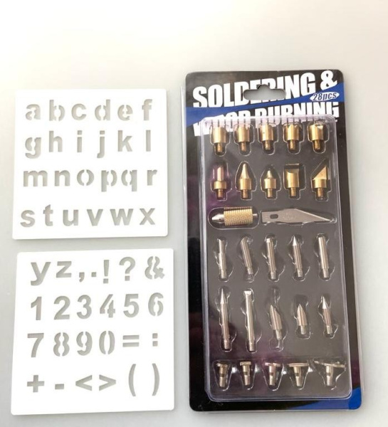 Паяльник 220в, 60вт, с набором насадок для выжигания, Yihua 947-VIII