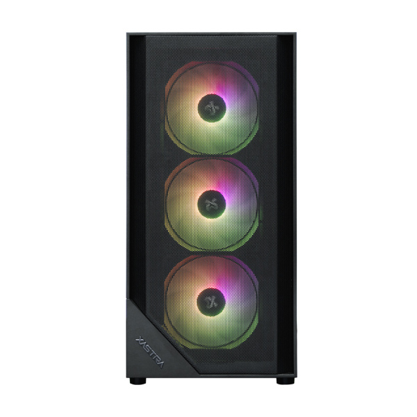 Корпус mATX Б_БП XASTRA A401M 4ARGB-V2 Black (USB3.0,Audio,TG+Mesh,черный,PWM fans,4х120мм FC ARGB)[A401M-V2-4FC12A]