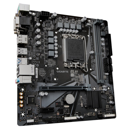 Мат.плата S1700 H610 Gigabyte H610M S2H V3  DDR4 (mATX,2DDR4,M.2,4SATA3,VGA,DVI,HDMI,DP,PC3200)