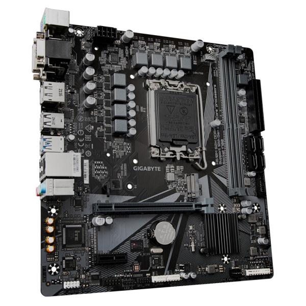 Мат.плата S1700 H610 Gigabyte H610M S2H V3  DDR4 (mATX,2DDR4,M.2,4SATA3,VGA,DVI,HDMI,DP,PC3200)