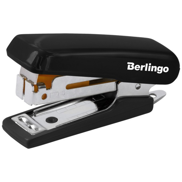 Степлер №10 BERLINGO "Comfort" на 10л. пластик, черный (DSn_10161)